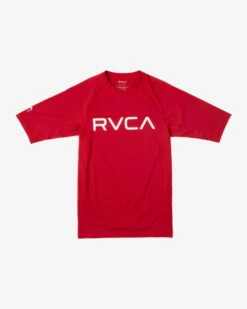 RVCA SHORT SLEEVE RASHGUARD(EX) 7 RVCA SHORT SLEEVE RASHGUARD(EX) -surf sale shop avywr00120 rvca2Cf red frt1 41773.1694016213