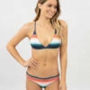 RIP CURL RETRO STRIPE CROSSBACK TRI BIKINI TOP (EX)