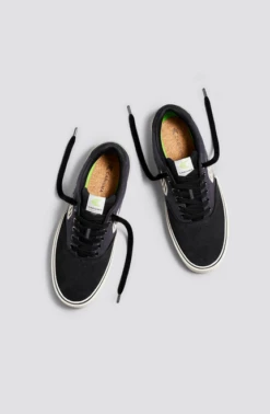 CARIUMA NAIOCA PRO JET BLACK SUEDE MEN'S SHOE -surf sale shop naioca skate off black ivory suede sneaker.feature 3 52366.1674596481