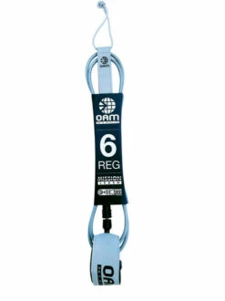 OAM 6' REGULAR MISSION ULTRALIGHT LEASH 7 OAM 6' REGULAR MISSION ULTRALIGHT LEASH -surf sale shop oam mission leash 6 reg grey front 52941.1675878687